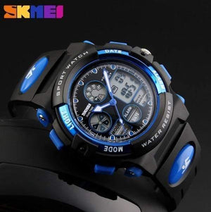 Planet Gates Blue Children's Watches Waterproof Multifunction Outdoor Sports Wristwatches For Boy Analog Digital Student Watch Kids LED xfcs
