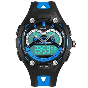 Planet Gates BLUE Children Watches Sports Waterproof Child Electronic LED 1339 Watch Safe Girls Boys Toy Watch Best Gifts