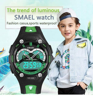 Planet Gates BLUE Children Watches Sports Waterproof Child Electronic LED 1339 Watch Safe Girls Boys Toy Watch Best Gifts