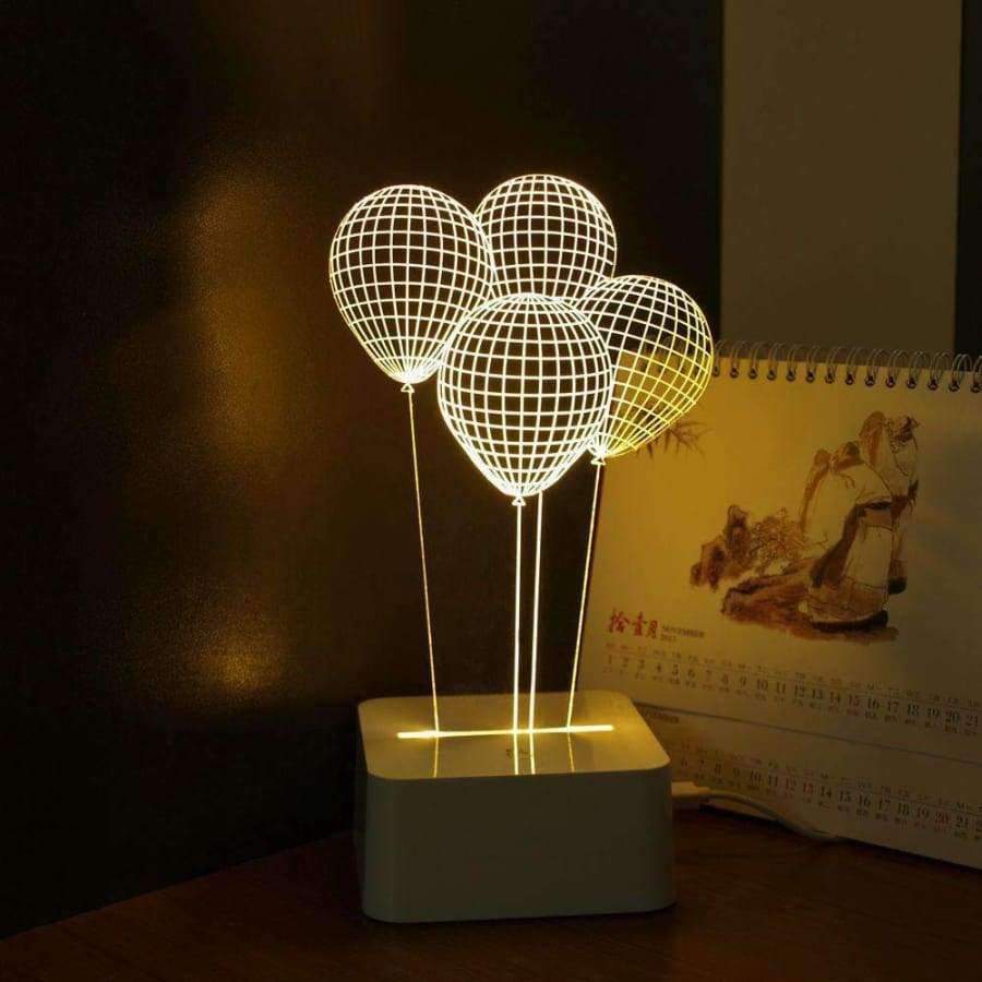 Planet Gates Blue / China / 0-5W Balloon Novelty USB Touch 3d Night Light Three Dimensional Dimmable Led Desk Lamp as Home Decor Table Lamparas de Mesa