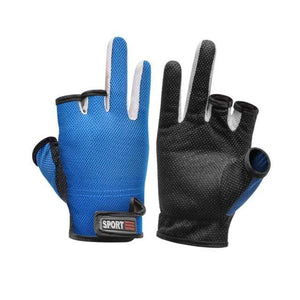 Planet Gates Blue / China 1 Pair Fishing Gloves Outdoor Sports Mittens Outdoor 3 Fingers Cut Waterproof Anti-Slip Sports Fish Equipment guantes de pesca