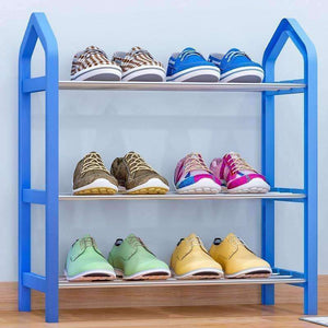 Planet Gates Blue / China COSTWAY 3 Tier Shoes Rack Shoe Cabinets Stand Shelf Shoes Organizer Living Room Bedroom Storage Furniture W0180