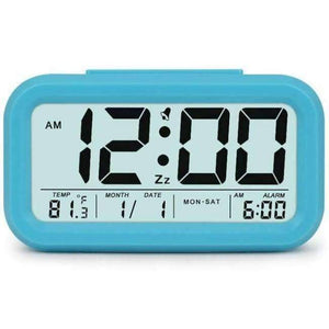 Planet Gates blue / China Digital Alarm Clock Student Clock Large LCD Display Snooze Electronic Kids Clock Light Sensor Nightlight Office Table Clock