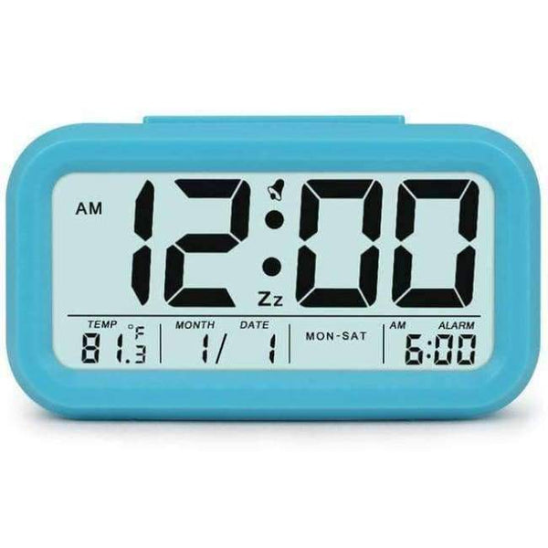 Planet Gates blue / China Digital Alarm Clock Student Clock Large LCD Display Snooze Electronic Kids Clock Light Sensor Nightlight Office Table Clock