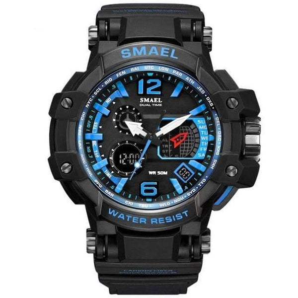 Planet Gates Blue / China Men Watches White Sport Watch LED Digital 50M Waterproof Casual Watch S Shock Male Clock 1509 relogios masculino Watch Man
