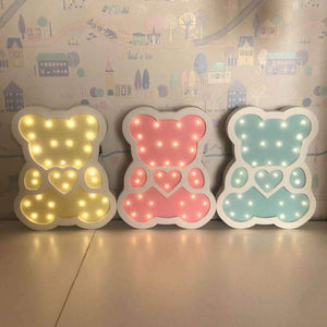 Planet Gates Blue / China Newstyle Wooden Bear LED Night Light Cartoon Bedside Wall Night Lamp Light Children Baby Kids Bedroom Home Decorative Lighting