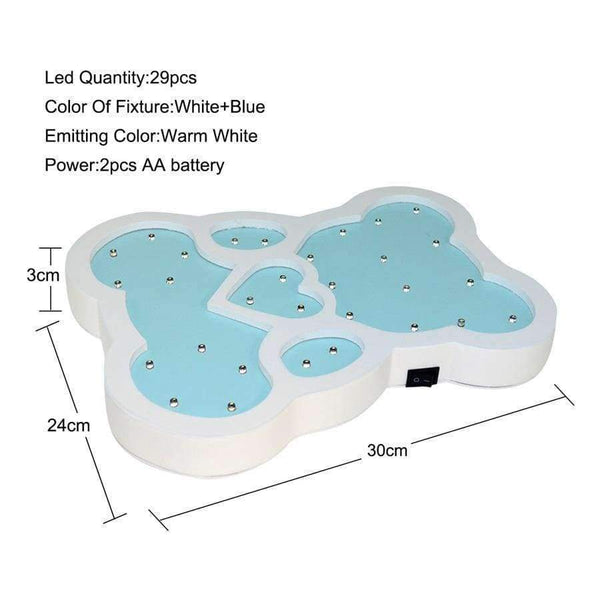 Planet Gates Blue / China Newstyle Wooden Bear LED Night Light Cartoon Bedside Wall Night Lamp Light Children Baby Kids Bedroom Home Decorative Lighting