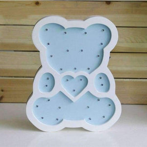Planet Gates Blue / China Newstyle Wooden Bear LED Night Light Cartoon Bedside Wall Night Lamp Light Children Baby Kids Bedroom Home Decorative Lighting