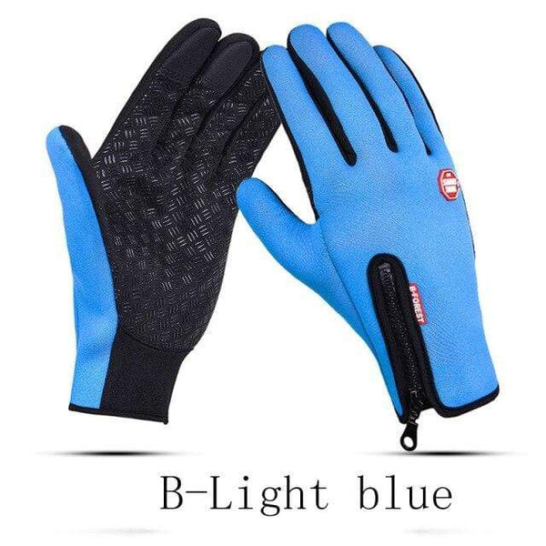 Planet Gates Blue / China / S Man Winter Skiing Gloves Touch Screen Waterproof Warm Fashion Windproof Cycling Zipper Outdoor Sports Gloves