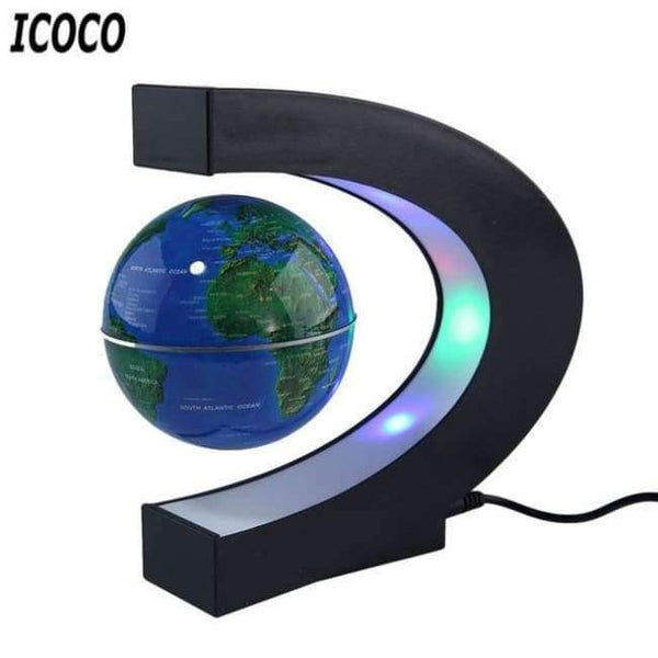 Planet Gates Blue / China / US Plug ICOCO LED World Map Magnetic Levitation Floating Globe Home Electronic Antigravity Lamp Novelty Ball Light Birthday Decoration