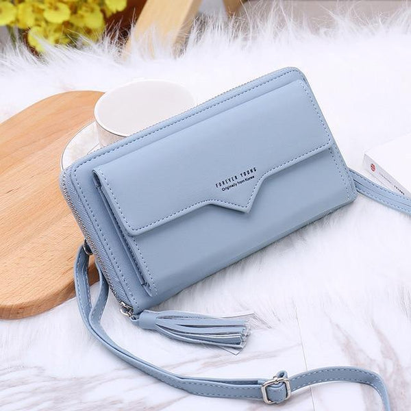 Planet Gates Blue / China Women Wallets Leather Shoulder Bag  Fashion Large Capacity Card Holder Female Zipper Wallet Slim Purse