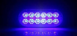 Planet Gates Blue Color 4PCS 12V 24V 12 LED Super Bright Emergency Warning Caution Waterproof Amber Strobe Light Bar Flashing for Auto Car Truck SUV Van