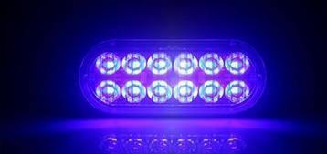 Planet Gates Blue Color 4PCS 12V 24V 12 LED Super Bright Emergency Warning Caution Waterproof Amber Strobe Light Bar Flashing for Auto Car Truck SUV Van