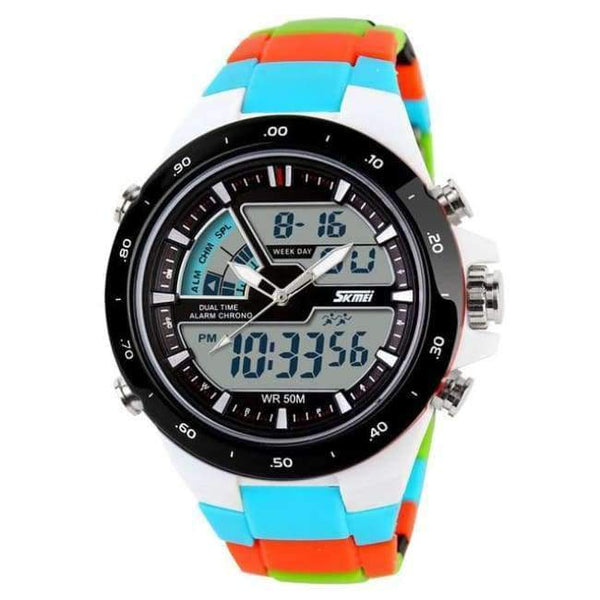 Planet Gates Blue Color Band SKMEI Sports Watches Men Fashion Casual Digital Quartz Wristwatches Alarm 30M Waterproof Military Chrono Relogio Masculino 1016