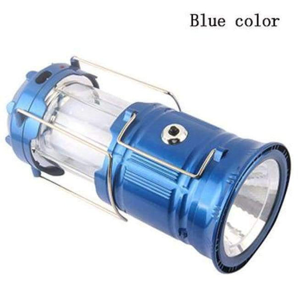 Planet Gates blue color LED Solar Powered Hiking Camping Lantern Light Outdoor Lighting Collapsible Flashlights Portable Lamp LED Rechargeable Hand Lamp