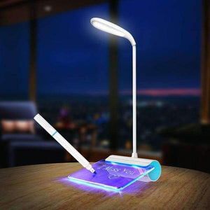 Planet Gates Blue color Novelty LED Message Desk Lamp Eye Protection USB Rechageable LED Table Lamp Touch Switch Reading Light  Light 3 Mode Dimming