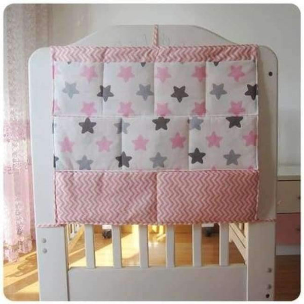 Planet Gates Blue Cotton Grey Baby Bed Hanging Storage Bag Newborn Crib Organizer Toy Diaper Pocket for Babies Bedding Set 50*60CM