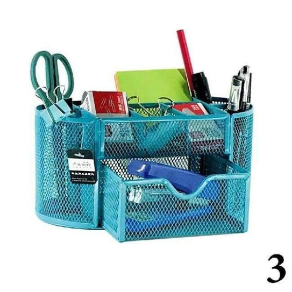 Planet Gates Blue Creative Metal Iron Wire Desk Pen Holder Laege Capacity Office Desk Accessories Desk Organizer Office Desk Supplies