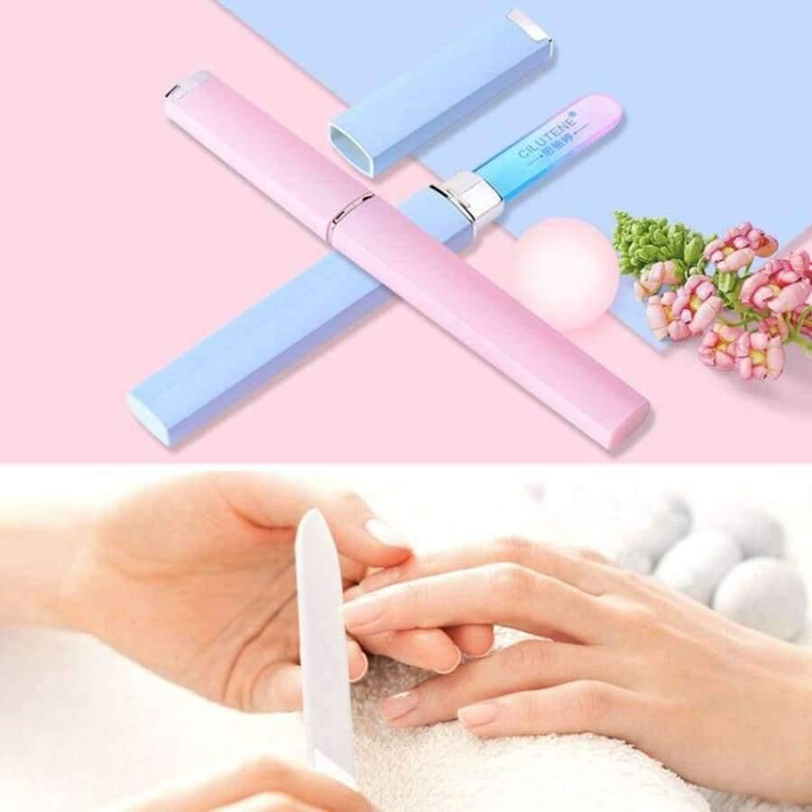 Planet Gates Blue Crystal Glass Nail File Salon Great For Natural Acrylic Fake Nails Emery Boards 2018