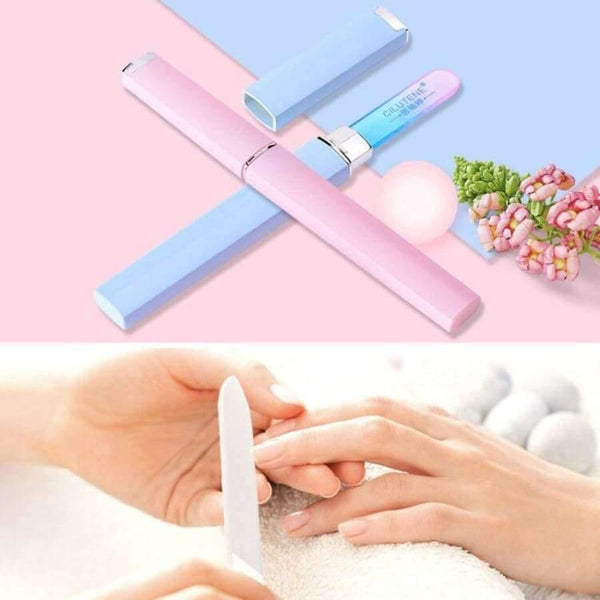 Planet Gates Blue Crystal Glass Nail File Salon Great For Natural Acrylic Fake Nails Emery Boards 2018
