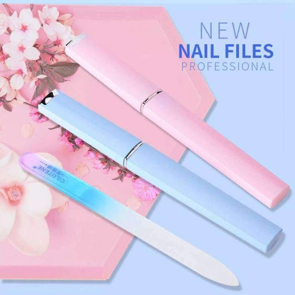 Planet Gates Blue Crystal Glass Nail File Salon Great For Natural Acrylic Fake Nails Emery Boards 2018