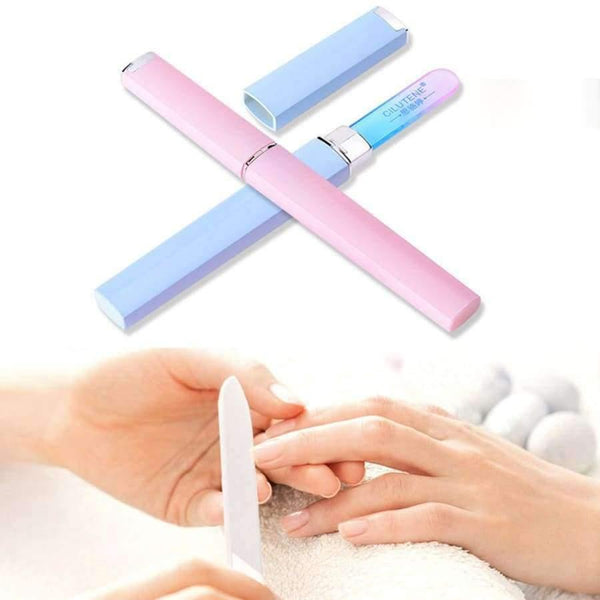 Planet Gates Blue Crystal Glass Nail File Salon Great For Natural Acrylic Fake Nails Emery Boards 2018