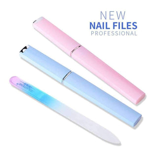 Planet Gates Blue Crystal Glass Nail File Salon Great For Natural Acrylic Fake Nails Emery Boards 2018
