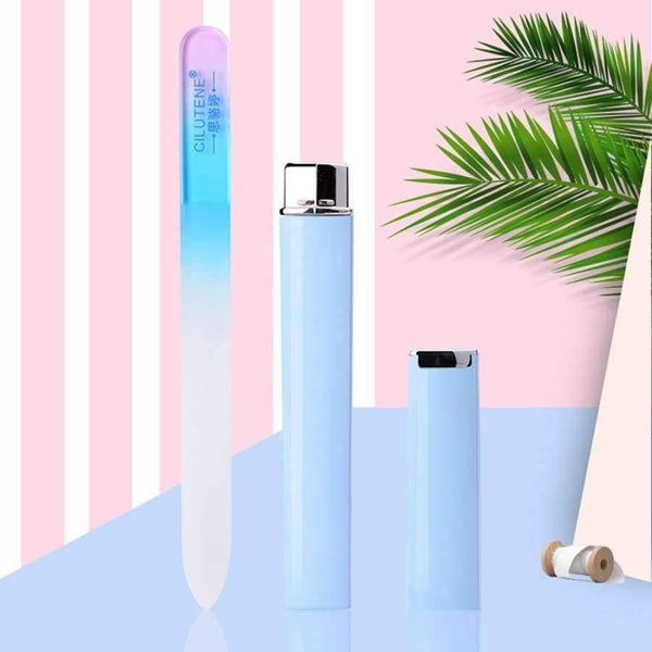 Planet Gates Blue Crystal Glass Nail File Salon Great For Natural Acrylic Fake Nails Emery Boards 2018