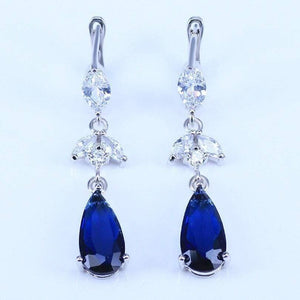 Planet Gates Blue Cubic Zirconia White CZ 925 Silver Jewelry Sets For Women Earrings/Pendant/Necklace/Rings