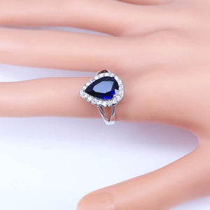 Planet Gates Blue Cubic Zirconia White CZ 925 Silver Jewelry Sets For Women Earrings/Pendant/Necklace/Rings