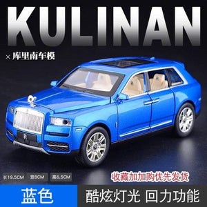Planet Gates Blue Cullinan 1:24 Rolls-Royce Phantom Car Model Simulation Sound and Light Pull Back Alloy Cullinan Decoration Boy Toy Car Collection Gifts