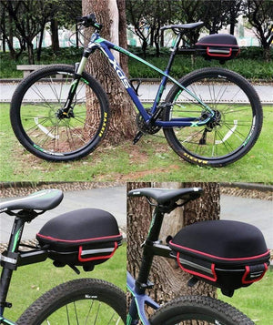 Planet Gates blue Cycling Bag Bike Rear Bag Reflective Waterproof Rain Cover Mountain Bike Cycling Tail Extending Saddle Bicycle Bag