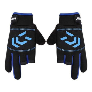 Planet Gates Blue / Czech Republic 1 Pair Fishing Gloves Men Women Outdoor Fishing Anti-slip 3 Cut Finger Sports Fish Equipment Angling SBR Gloves
