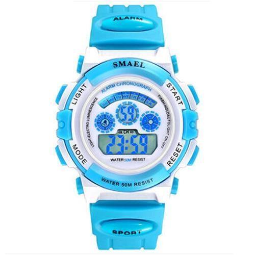 Planet Gates Blue Digital Girls Digital SMAEL LCD Digital Watches Children 50M Waterproof Wristwatches 0704 LED Student Watches Girls