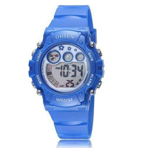 Planet Gates Blue Digital Watch Sport Watch Boys Girls Children Alarm Date LED Back Light Chronograph Wristwatch Xmas Gifts for Kids