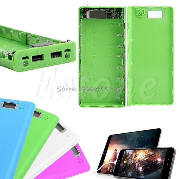 Planet Gates Blue DIY USB Mobile Power Bank Charger Case Pack 8Pcs 18650 Battery Holder Case for Phone Z17 Drop ship