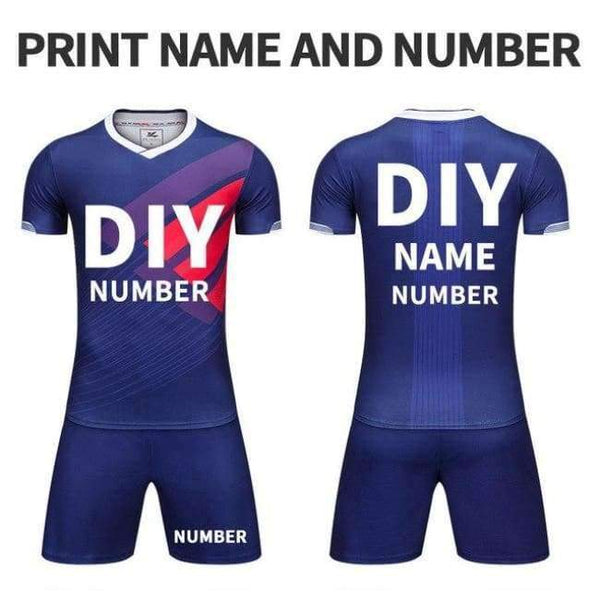 Planet Gates blue DIY / XL Jersey Men France Team Training Uniform Sets Futebol Football Suits Breathable Sport Clothing High Quality Shirts JIANFEI