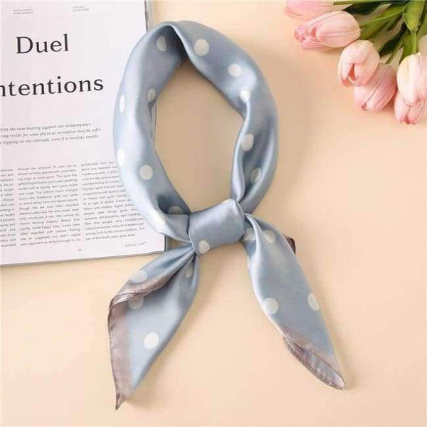Planet Gates blue dots Women Scarf Luxury Brand Striped Dots Print Hijab Pure Silk Shawl Scarfs Foulard Square Head Scarves Wraps 2017 NEW