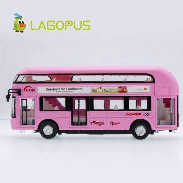 Planet Gates BLUE Double-decker Bus Alloy Mini Model Car Toys Sightseeing Bus Vehicles Urban Transport Vehicles Commuter vehicles