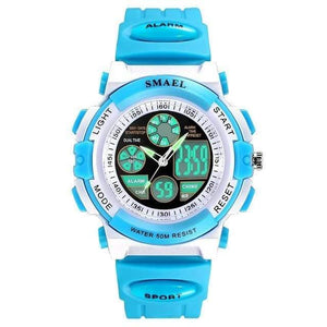 Planet Gates Blue Dual Girls Digital SMAEL LCD Digital Watches Children 50M Waterproof Wristwatches 0704 LED Student Watches Girls