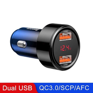 Baseus 45W Quick Charge 4.0 3.0 USB Car Charger for Xiaomi Mi Huawei Supercharge SCP QC4.0 QC3.0 Fast PD USB C Car Phone Charger