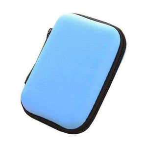 Planet Gates Кутия за съхранение на сини кабели за слушалки, чанта за съхранение на кабели за данни с цип, защитна чанта за съхранение на цифрови джаджи, органайзер за пътуване