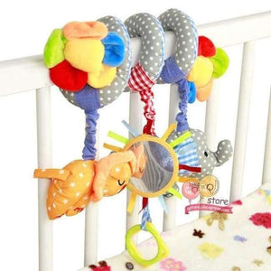 Planet Gates Blue Elephant Pals Baby Plush Animal Rattle Mobile Infant Stroller Bed Crib Spiral Hanging Toys Gift for Newborn Children 0-12 Months