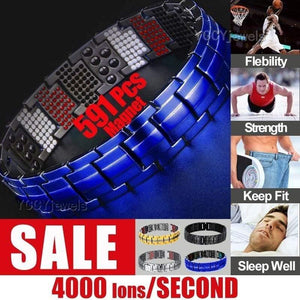 Planet Gates Blue Energy Stones Health Energy Bracelet Bangle for Arthritis Negative 4000 Ion Tourmaline Bracelet Balance Band Fashion 2019