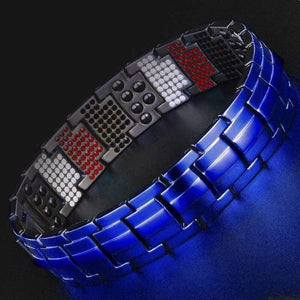 Planet Gates Blue Energy Stones Health Energy Bracelet Bangle for Arthritis Negative 4000 Ion Tourmaline Bracelet Balance Band Fashion 2019