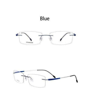 Planet Gates Blue EOOUOOE Brand Design Titanium Women Men Unisex Rimless Glasses Prescriptio Spectacles Oculos Eyewear Gafas Opticas Glasse Frame
