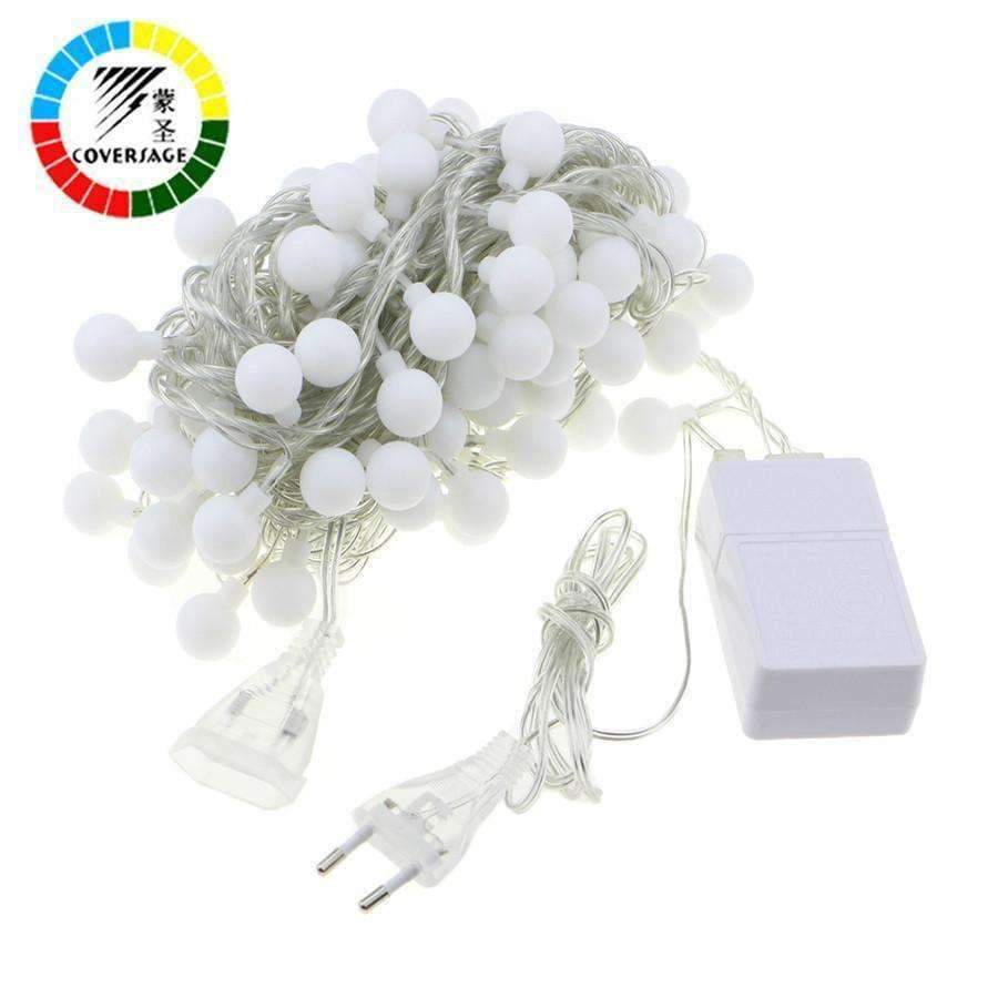 Planet Gates Blue / EU Plug Coversage 6M 40 Led Christmas Tree Garland String Xmas Decoration Outdoor Ball Curtain Navidad Curtain Fairy Holiday Lights