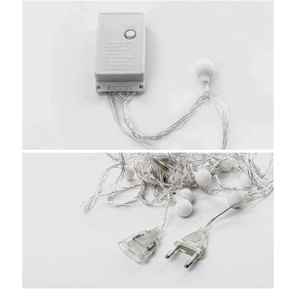 Planet Gates Blue / EU Plug Coversage 6M 40 Led Christmas Tree Garland String Xmas Decoration Outdoor Ball Curtain Navidad Curtain Fairy Holiday Lights