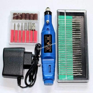 Planet Gates Blue - EU Plug Nail Power Drill Set 36bits Electric Drill Toolkit Manicure Pedicure Tools Gel Polish Remover Drill Electric Nail Files Kit