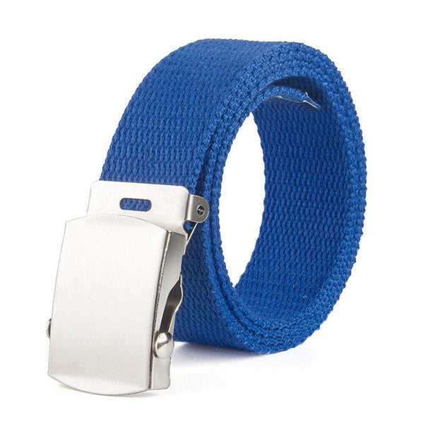 Fashion Men Women Canvas Waist Belt Ceinture Femme Couple Casual Metal Automatic Buckle Waistband New Wild Unisex Belts